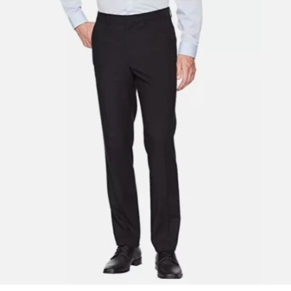 NEW Kenneth Cole Reaction Mens 36x34 Black Super Flex Waistband Pants Repreve - Picture 1 of 9